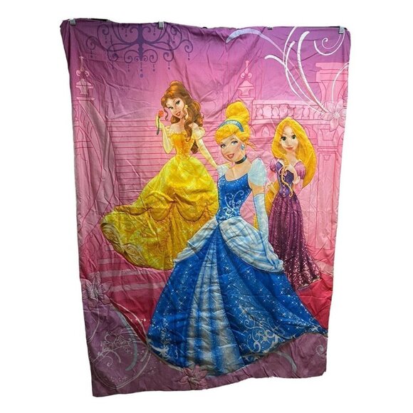 Disney Vintage Cinderella Princesses Reversible Comforter Blanket Throw 56x41 - Picture 3 of 6